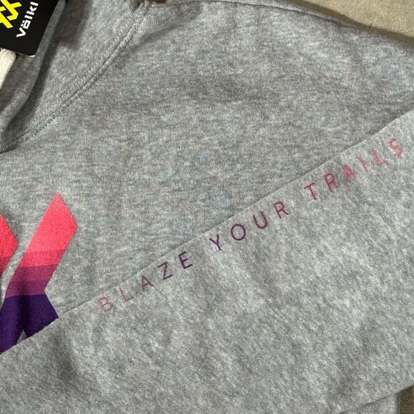VÖLKL W'S CROP HOODIE Womens Size XL NWT Gray Lightweight Pullover Sweatshirt - Picture 4 of 11